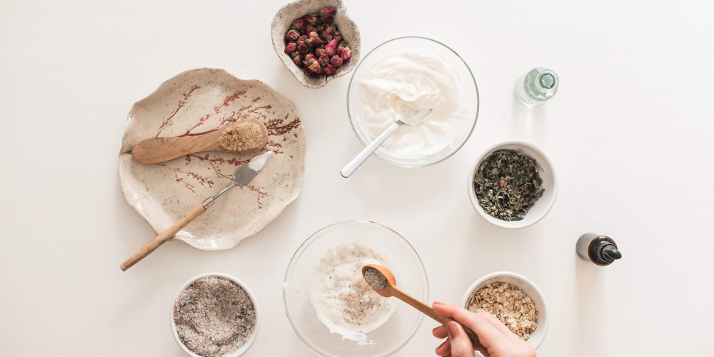 Clean beauty products in eco-friendly packaging with natural ingredients