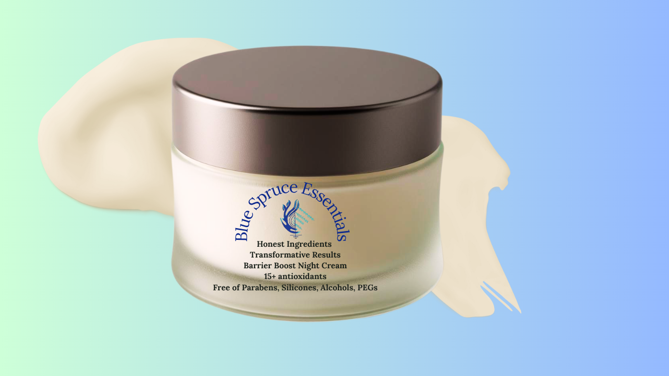 Barrier Boost anti-aging night cream with 15+ plant-based antioxidants and clean ingredients